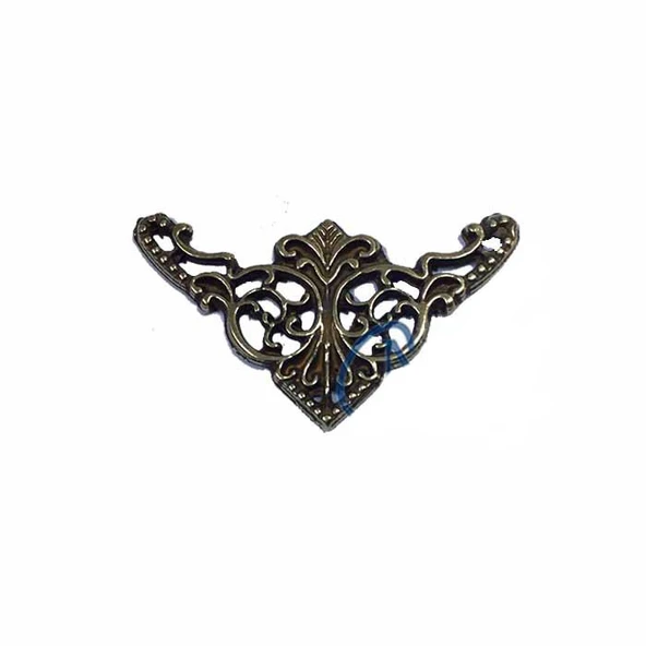 Dekoratif Köşe Süsü, Köşelik - Küçük, 19x34mm, Antik, 100 Adet ürün görseli 1