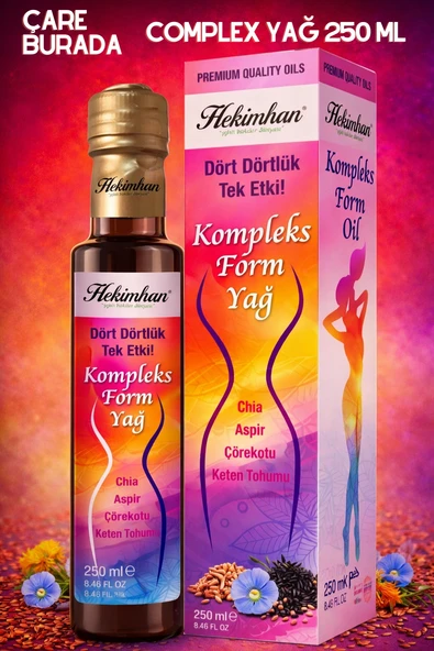 Hekimhan - Complex Form Yağ 250 Ml (Chia & Aspir & Çörekotu & Keten Tohumu) ürün görseli 1