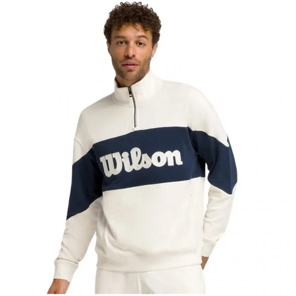 Wilson Parkside Half-Zip Beyaz Erkek Sweatshirt WM00359511GYC ürün görseli 1