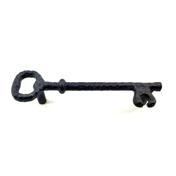 Antika Tarz Dekoratif Pirinç Anahtar Şeklinde Kapı Çekme Kolu, Mobilya, Sandık, Kutu Kulbu - 128mm, Oksit ürün görseli 1