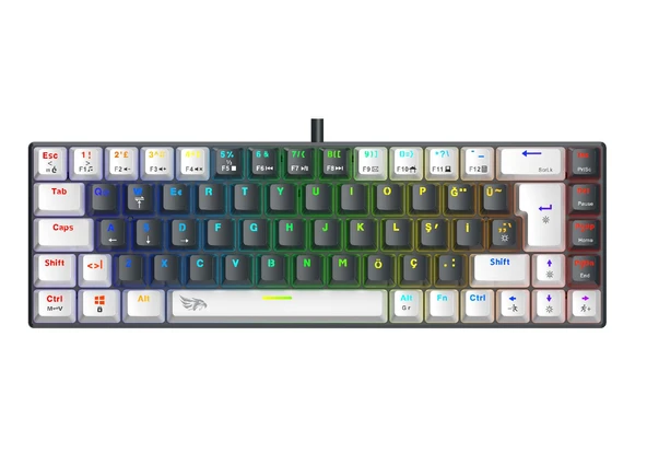 GAMEAGLE STRIKE COMPACT MK-69X1BAR MEKANİK KABLOLU KLAVYE RED SWITCH ürün görseli 1