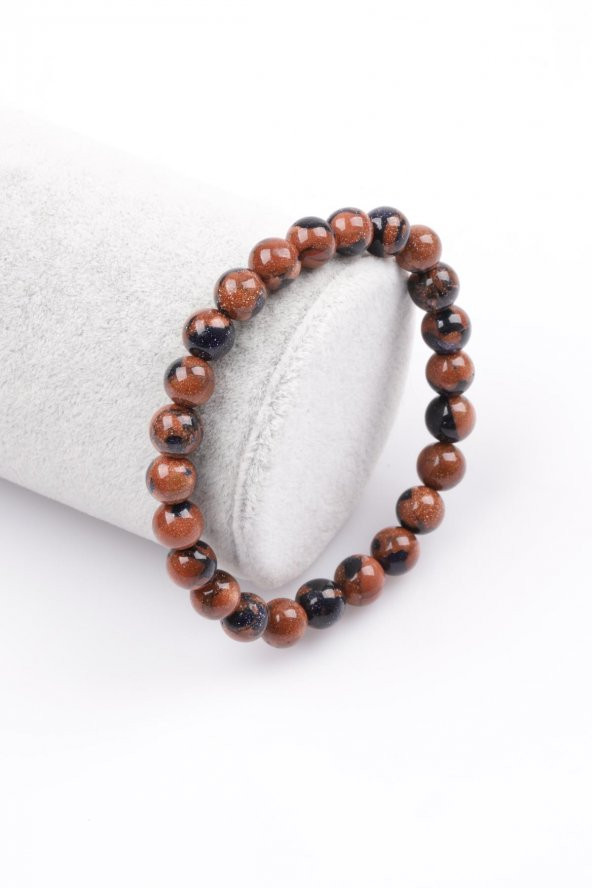 Murano Yıldız Taşı Bileklik 8 mm Küre Kesim ürün görseli 1