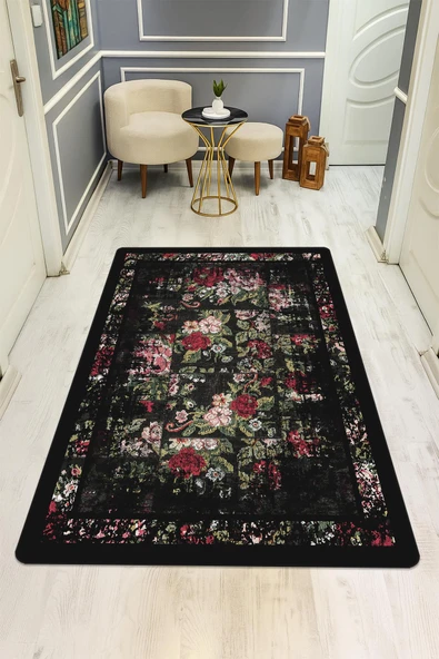 Vintage Desen Dijital Baskı Kaymaz Taban Halı H0014 RENKLİ 100 X 300 ürün görseli 1