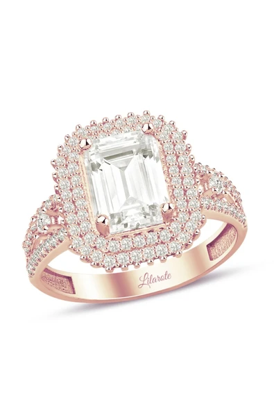 3.5 Karat Görünümlü Baget Kesim Rose Altın Yüzük ürün görseli 1