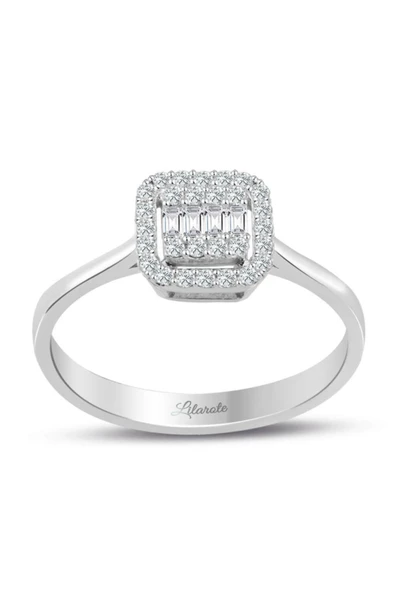 0.25 ct Modern Tasarım Baget Kare Tektaş Yüzük ürün görseli 1