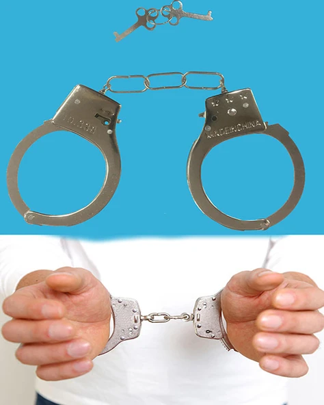 Metal Malzemeden İmal Anahtarlı Oyuncak Polis Kelepçesi ürün görseli 1