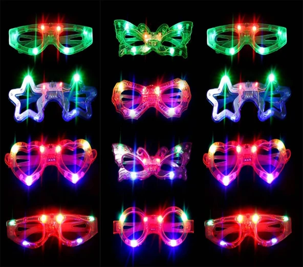 Led Işıklı Karışık 6 Model Yanar Söner Parti Gözlüğü 12 Adet ürün görseli 1