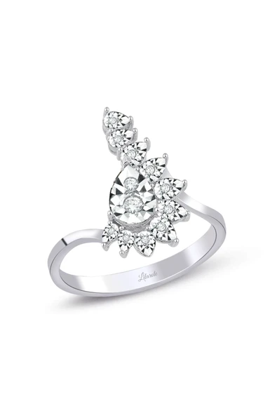 0.13 Ct. Damla Taç Modern Tasarım Pırlanta Yüzük ürün görseli 1