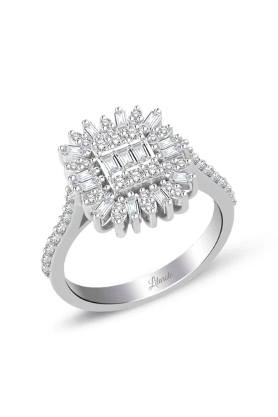 0.70 Ct Modern Tasarım Baget Kare Tektaş Yüzük ürün görseli 1