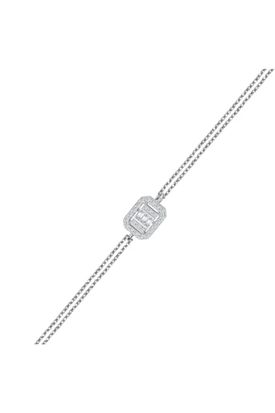 Modern Tasarım 0.30 Ct Baget Kare Tektaş Bileklik ürün görseli 1
