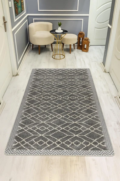 Etnik Desen Dijital Baskı Kaymaz Taban Halı H0021 RENKLİ 80 X 150 ürün görseli 1