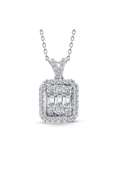Modern Tasarım 0.45 Ct Baget Kare Tektaş Kolye ürün görseli 1