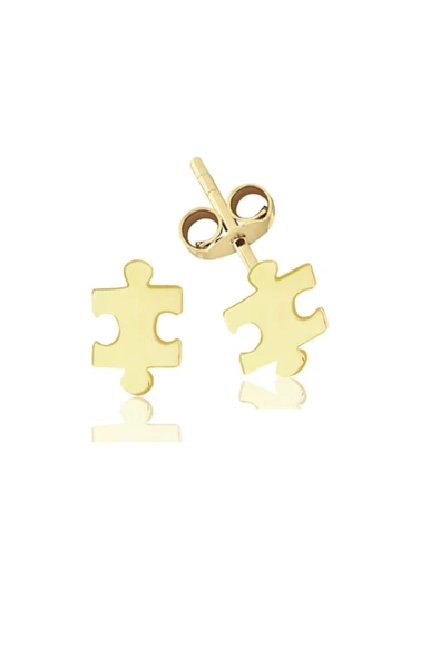 Altın Taşsız Puzzle Küpe ürün görseli 1