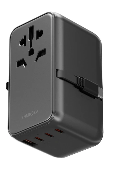TravelWorld Universal GaN85 3 Adet 70W Type-C ve 1 Adet 60W USB 3.0 PD Hızlı Şarj Aleti - Koyu Gri ürün görseli 1