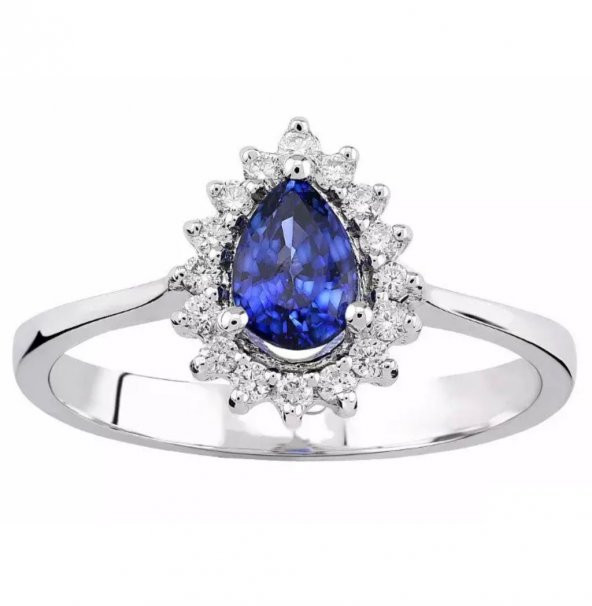 Pırlantalı Safir Yüzük ürün görseli 1