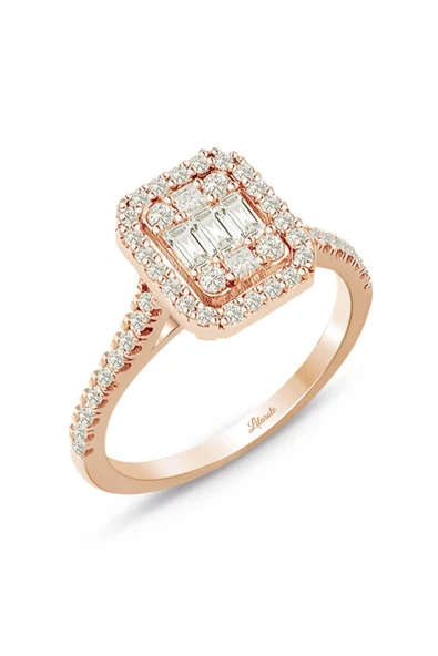 Kadın  Rose Gold  Baget Kare Tektaş Yüzük ürün görseli 1