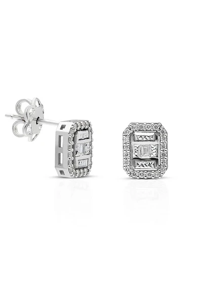 Modern Tasarım 0.18 Ct Baget Kare Tektaş Küpe ürün görseli 1
