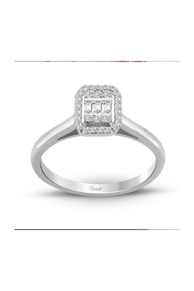 0.20 Ct Baget Kare Tektaş Yüzük Modern Tasarım ürün görseli 1
