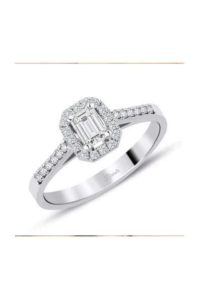 Emerald Kesim Baget Pırlanta Yüzük ürün görseli 1