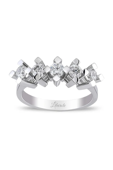 0.81 Ct Pırlanta Beştaş Yüzük ürün görseli 1