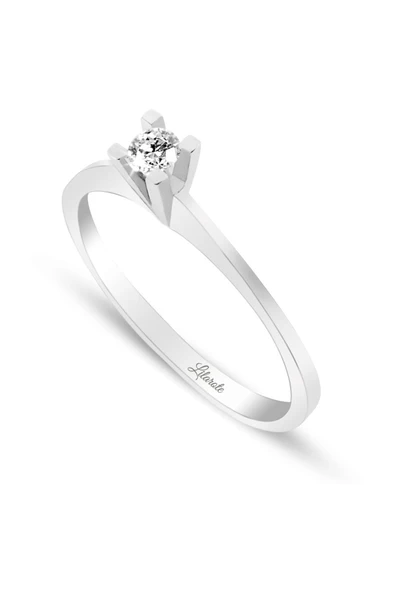 Pırlanta Tektaş Altın Yüzük 0.10 CT ürün görseli 1