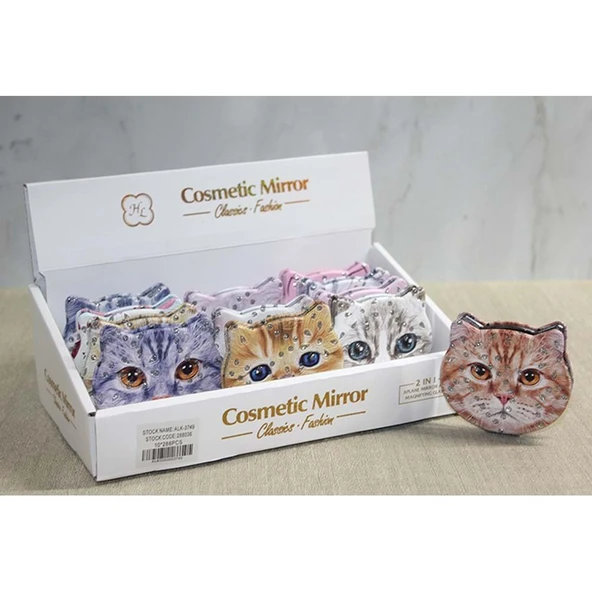 Taşlı Kedi El Aynası ürün görseli 1