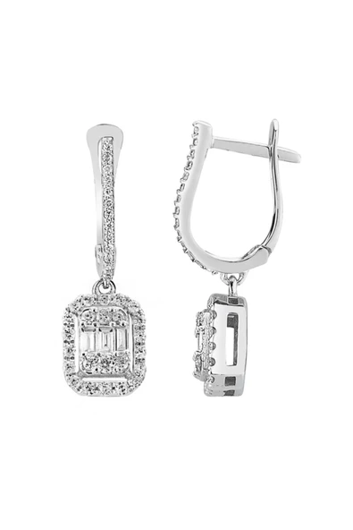 Modern Tasarım 0.65 Ct Baget Kare Tektaş Küpe ürün görseli 1