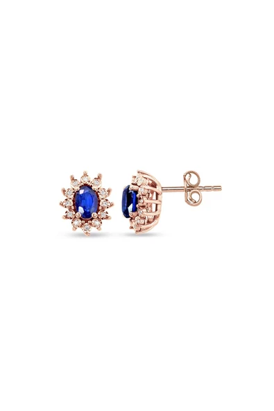 Rose Safir Pırlanta Küpe ürün görseli 1