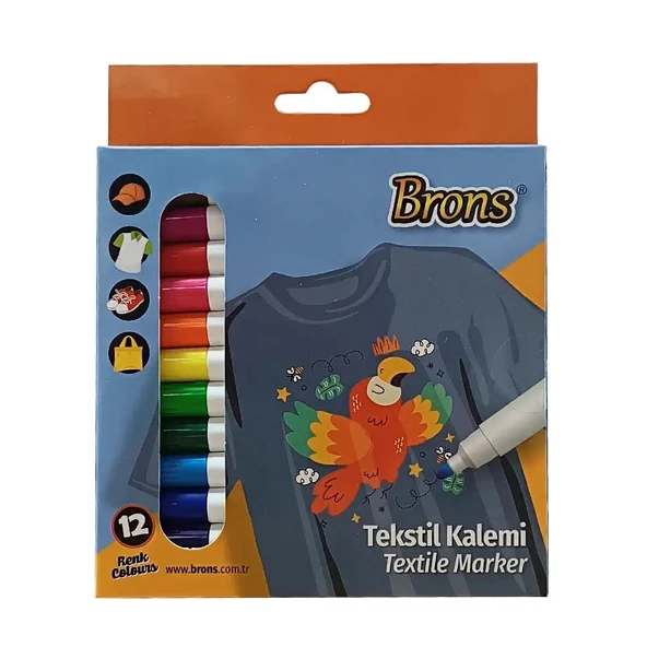 Brons tekstil Kalemi 12'li Set Marker BR-1001 ürün görseli 1