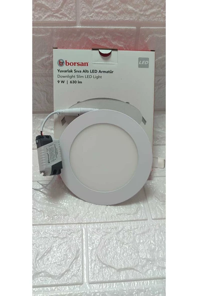 Borsan ekim aydınlatma 9 W yuvarlak sıva altı slim led armatür BEYAZ 6500K ürün görseli 1