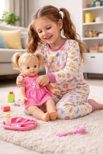 Kız Çocuk Flower Desenli 8 - 13 Yaş Pijama Takımı ürün görseli 1