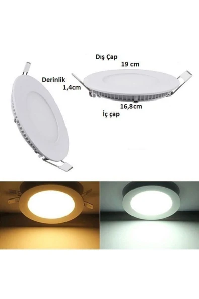 Cata Ct 5148 -15w Panel Led Armatür Beyaz (6'') ürün görseli 1