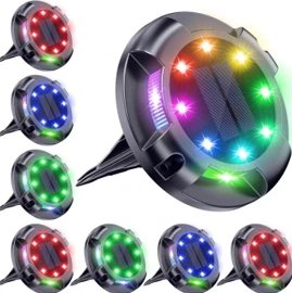 4'lü Solar Panelli Kazıklı Zemin Solar Ledi 8+4 Led RGB ürün görseli 1