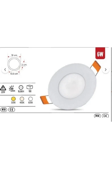 EKM29 ekim aydınlatma ALP 1006 6W Yuvarlak Sıva Altı LED Panel – Beyaz Kasa-3000K GÜN IŞIĞI ürün görseli 1