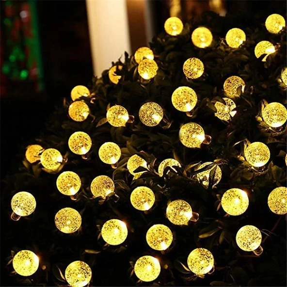5 Metre Sarı Opak Solar Top LED Işık - Resim 2