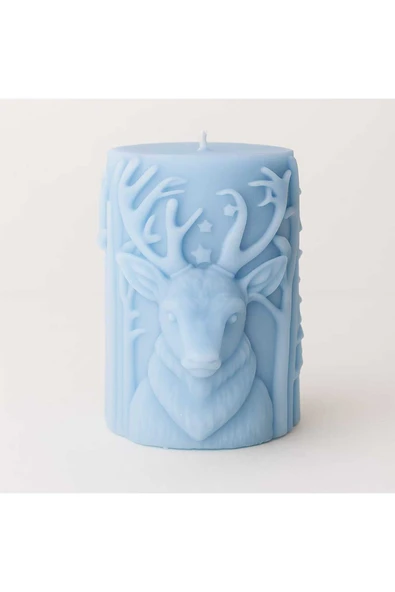 Yılbaşı Geyik Motifli Kabartmalı Soya Wax Mum ürün görseli 1