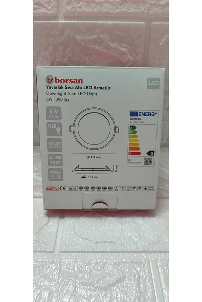 Borsan ekim aydınlatma 6W yuvarlak sıva altı slim led armatür GÜNIŞIĞI ürün görseli 1