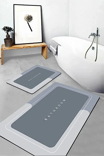 Sihirli Su Emici Banyo Paspası Kaymaz Tabanlı Kare 3,5 Mm 40x60 ürün görseli 1
