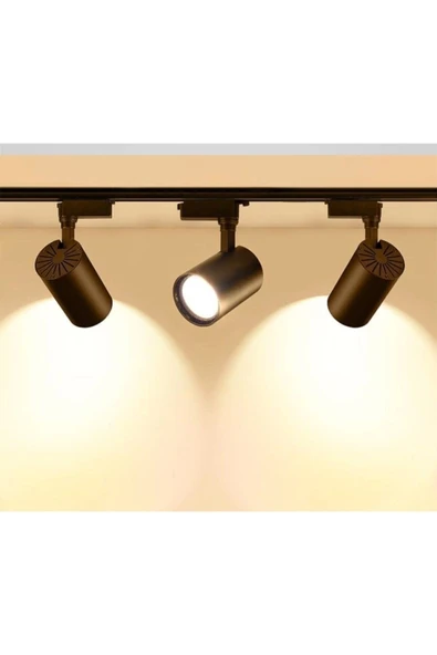 Led Siyah Kasa Günışığı 1 Metre Raylı 3'lü 30w Ray Spot Vitrin Mağaza Armatürü Gün Işığı ürün görseli 1