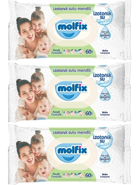 Molfix Losyonlu 60 Yaprak 3'lü Paket Islak Mendil ürün görseli 1