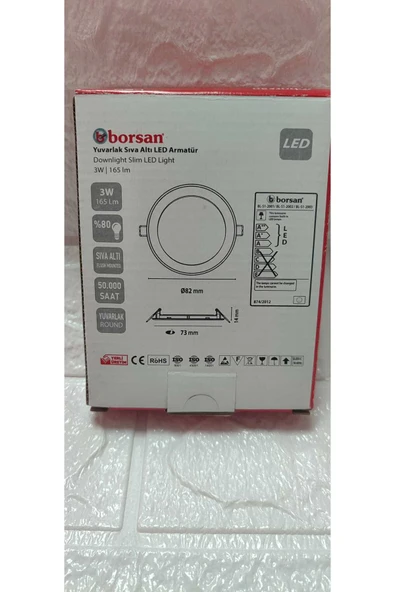 Borsan ekim aydınlatma 3W yuvarlak sıva altı slim led armatür GÜNIŞIĞI ürün görseli 1