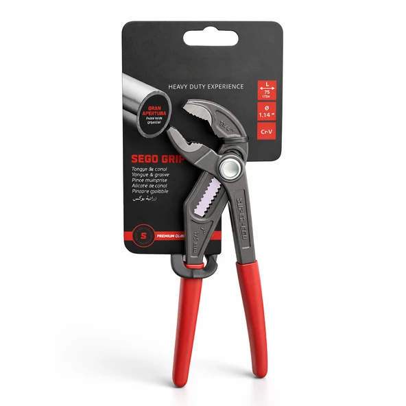 Profesyonel 14 Kademeli Raylı Kilitli Ayarlı Pense 175 mm Ergonomik Geniş Tutuş ürün görseli 1