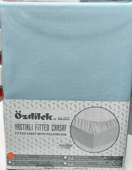 Özdilek Colourist Fitted Lastikli Tek Kişilik Çarşaf Seti (100x200)-Aqua ürün görseli 1