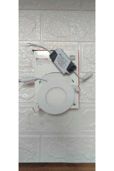 Borsan ekim aydınlatma 3W yuvarlak sıva altı slim led armatür BEYAZ ürün görseli 1