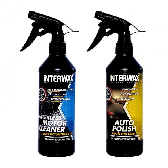INTERWAX 2li SET SUSUZ MOTOR TEMİZLEYİCİ ve HIZLI CİLA 500 ML ürün görseli 1