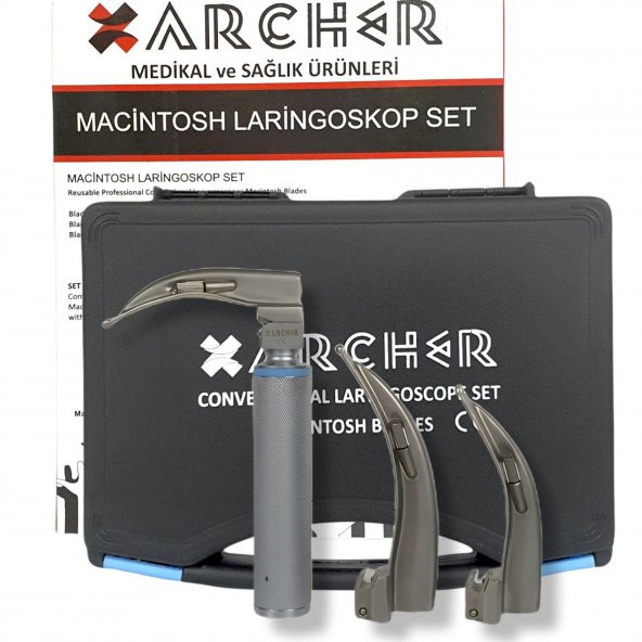 Archer Macintosh Laringaskop Set 3 Blade ürün görseli 1