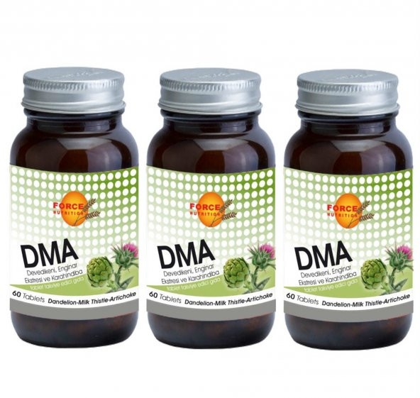 Force Nutrition DMA Deve Dikeni Enginar Ekstresi Karahindiba 60 Tablet 3 Kutu ürün görseli 1