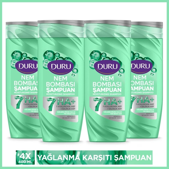 Duru Nem Bombası Yağlanma Eğilimli Saçlar Için Arındırıcı ve Hacim Verici Şampuan 4X400 ml ürün görseli 1