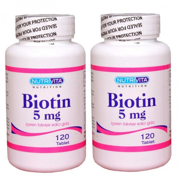 Nutrivita Nutrition Biotin 5 mg 120 Tablet 2 Adet ürün görseli 1