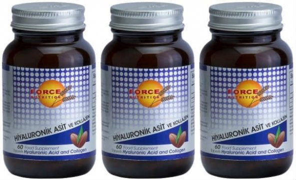 Force Nutrition Hyaluronic Asit ve Kollajen 60 Tablet 3 kutu ürün görseli 1